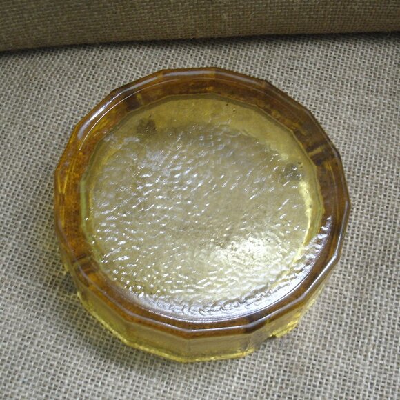 Vintage Blenko Amber Glass Pebble Textured Ashtray - Picture 11 of 14